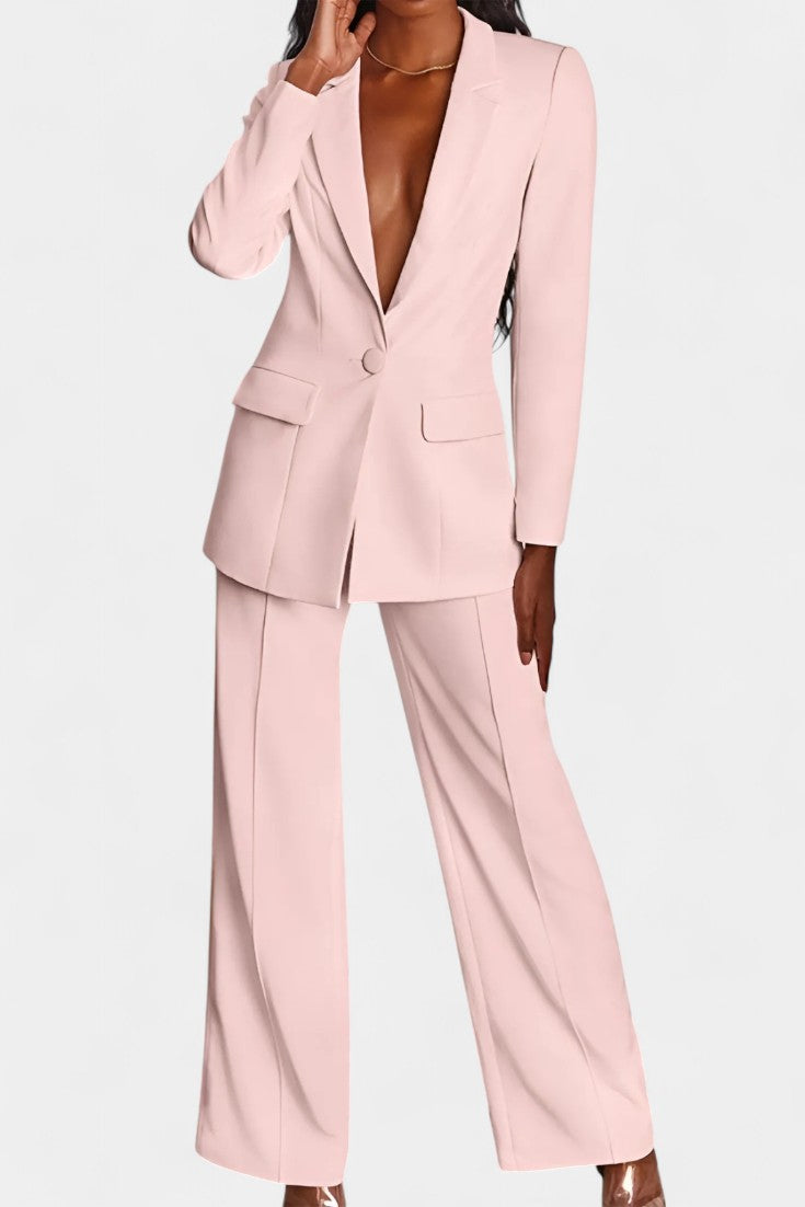 Marnie Ensemble Blazer Structuré et Pantalon Taille Haute
