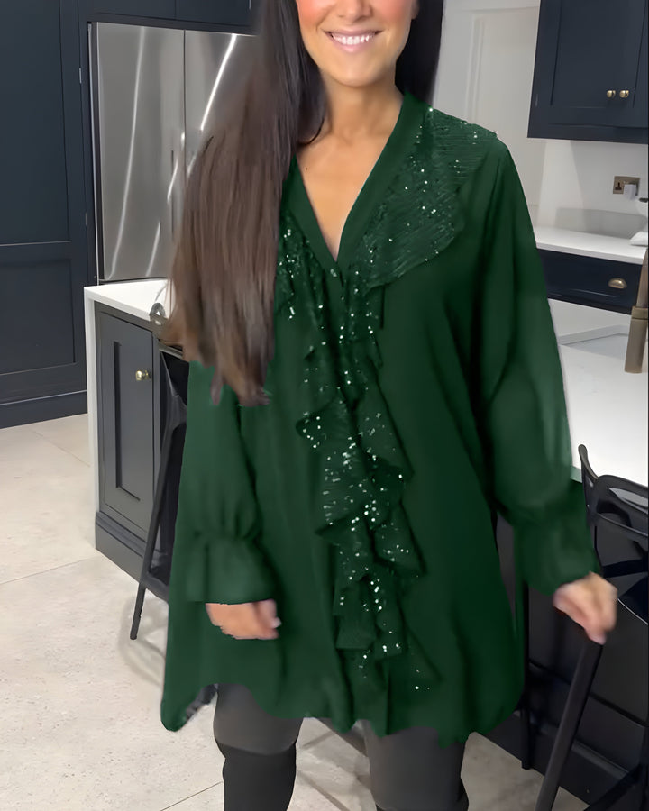Sylvaine™ | Blouse Élégante avec Volants