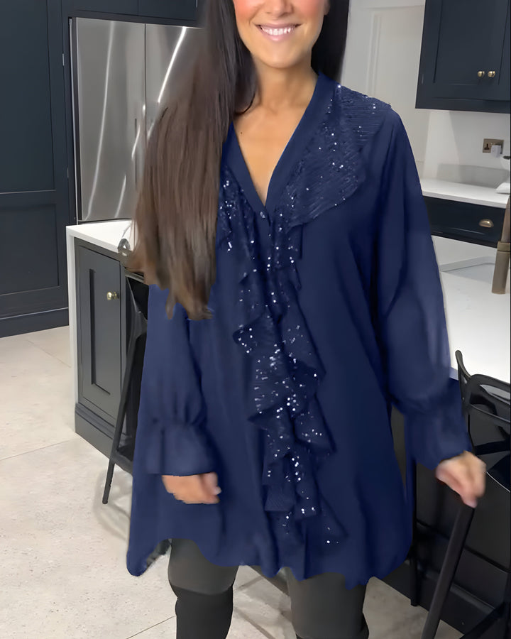 Sylvaine™ | Blouse Élégante avec Volants