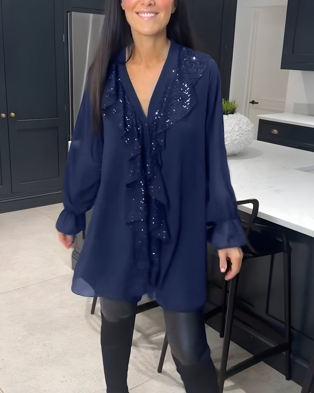 Sylvaine™ | Blouse Élégante avec Volants