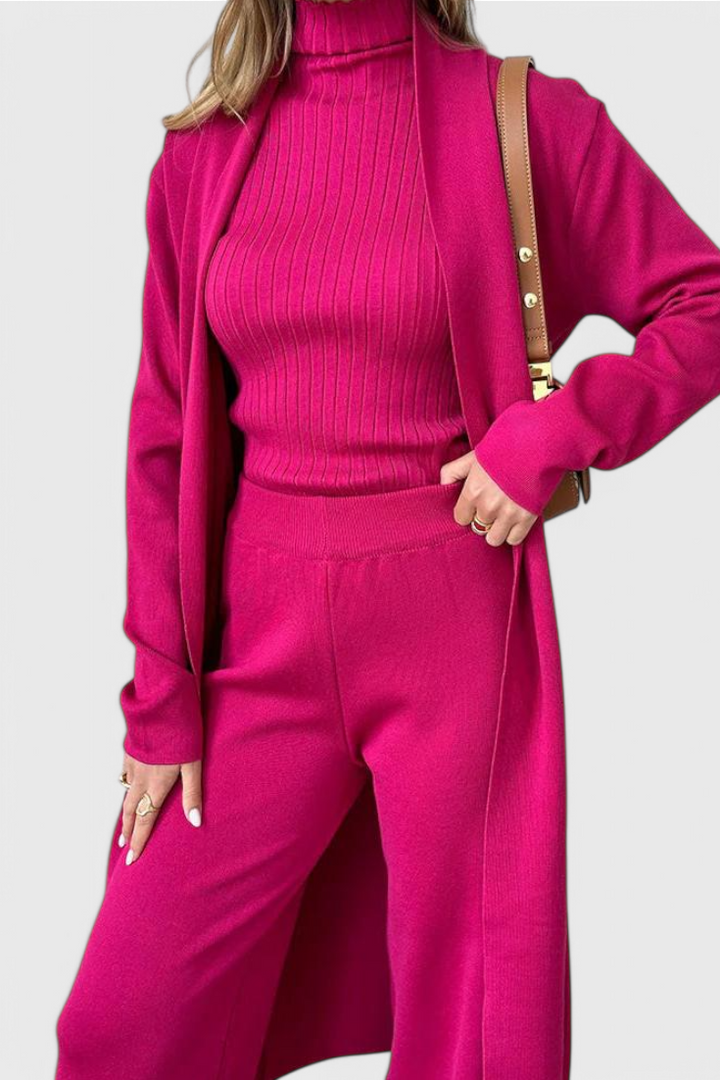 Mahalia Ensemble 3 Pièces en Tricot Doux à Coupe Élégante