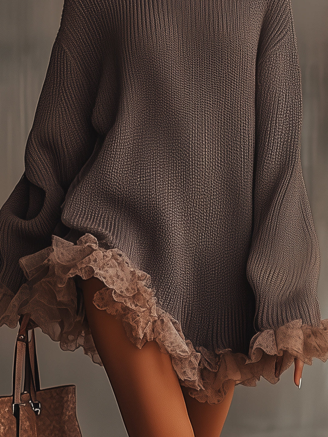 Bryn™ | Robe Pull Oversize À Volants