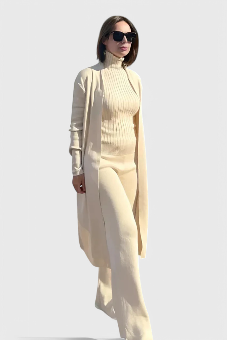 Mahalia Ensemble 3 Pièces en Tricot Doux à Coupe Élégante