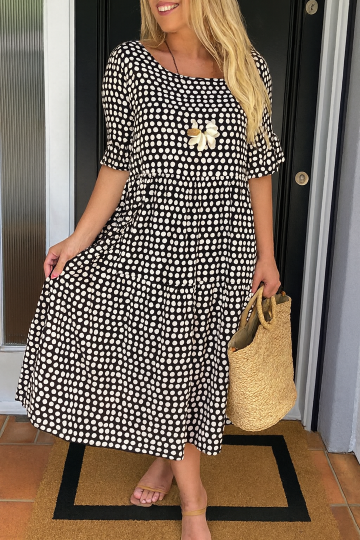 Zara | Robe Midi à Manches Courtes