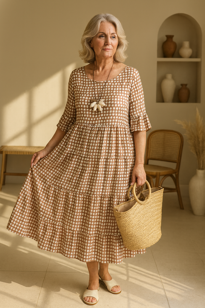 Zara | Robe Midi à Manches Courtes