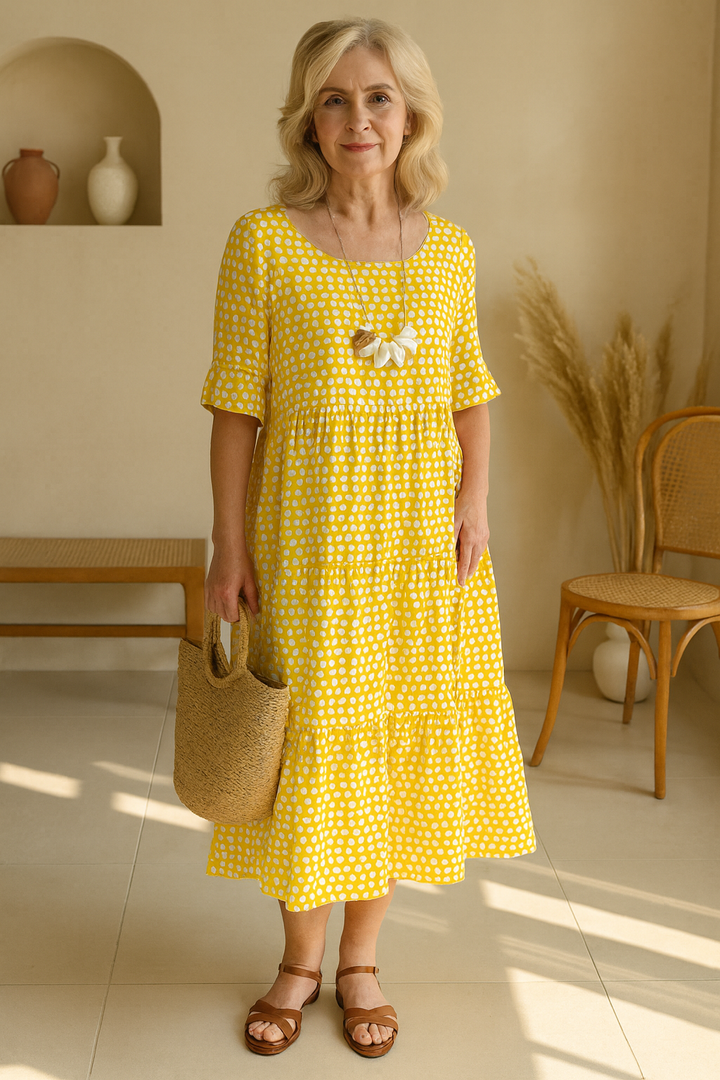 Zara | Robe Midi à Manches Courtes