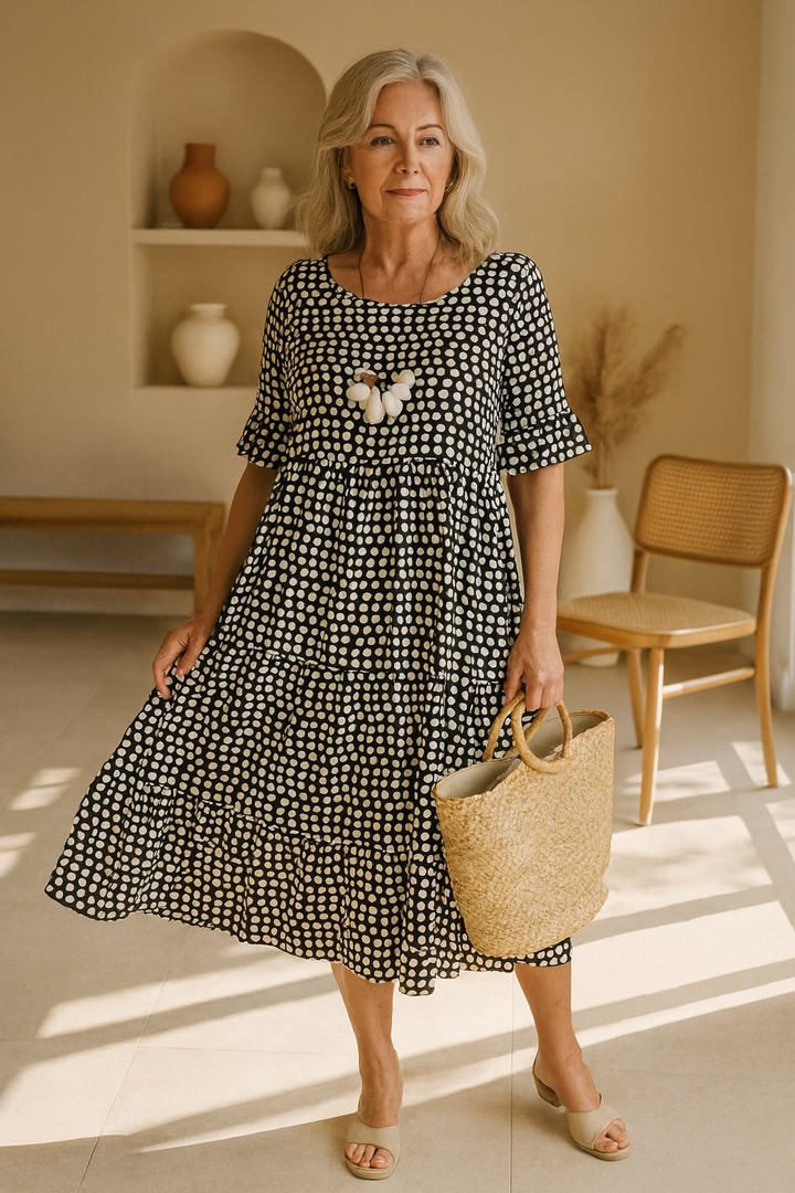 Zara | Robe Midi à Manches Courtes