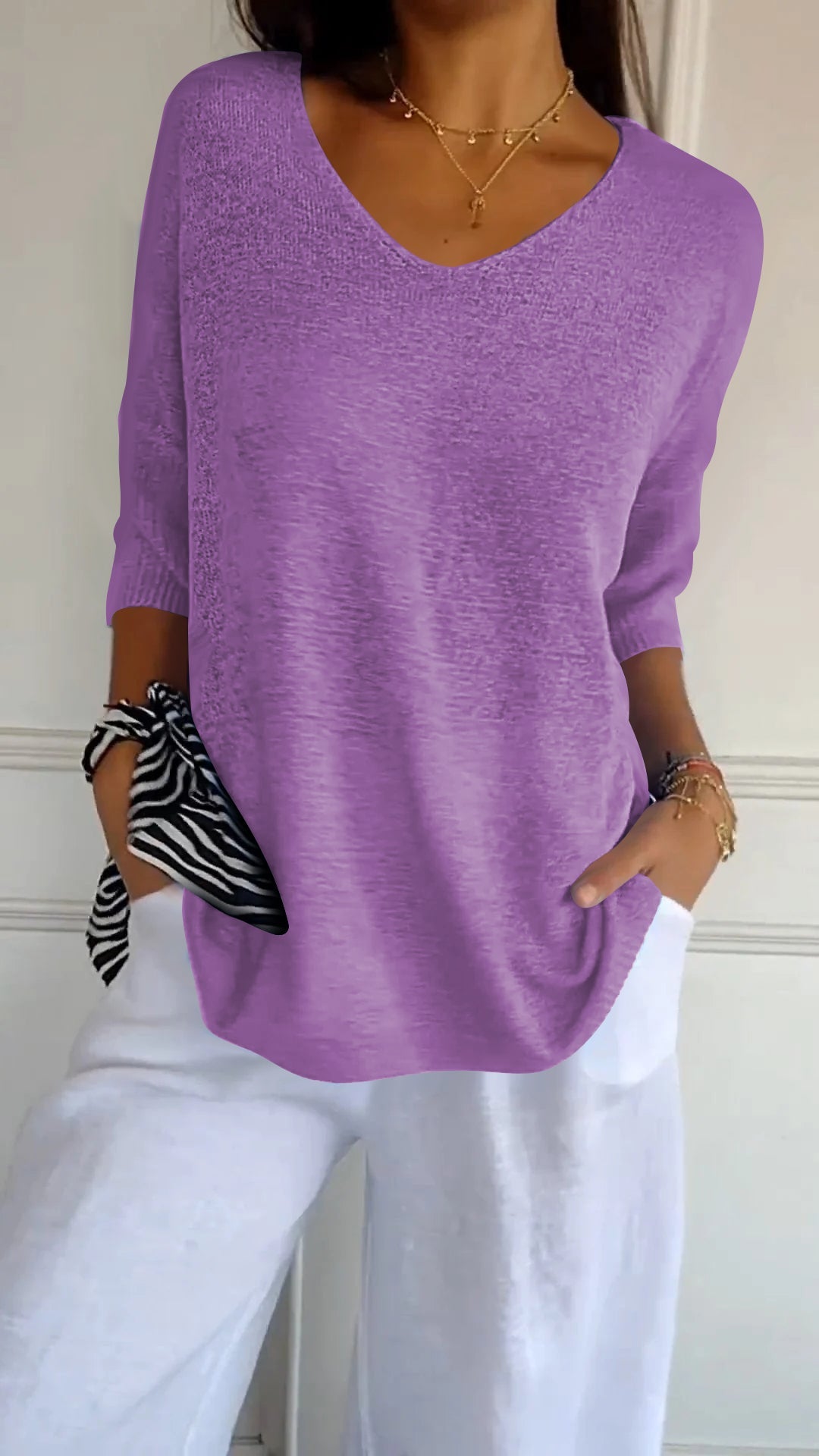 Anaé™ | Haut Tricot Aérien avec Col en V