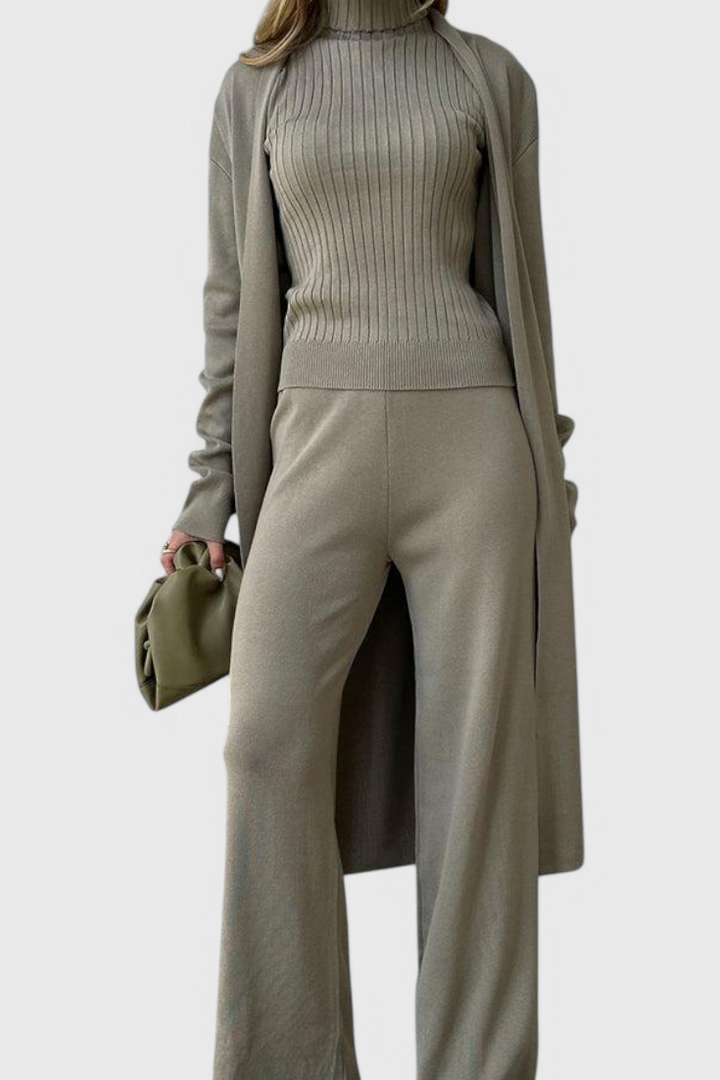 Mahalia Ensemble 3 Pièces en Tricot Doux à Coupe Élégante