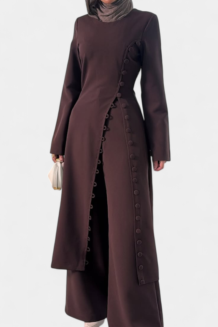 Melissa Ensemble Décontracté Boutonné en Tissu Léger