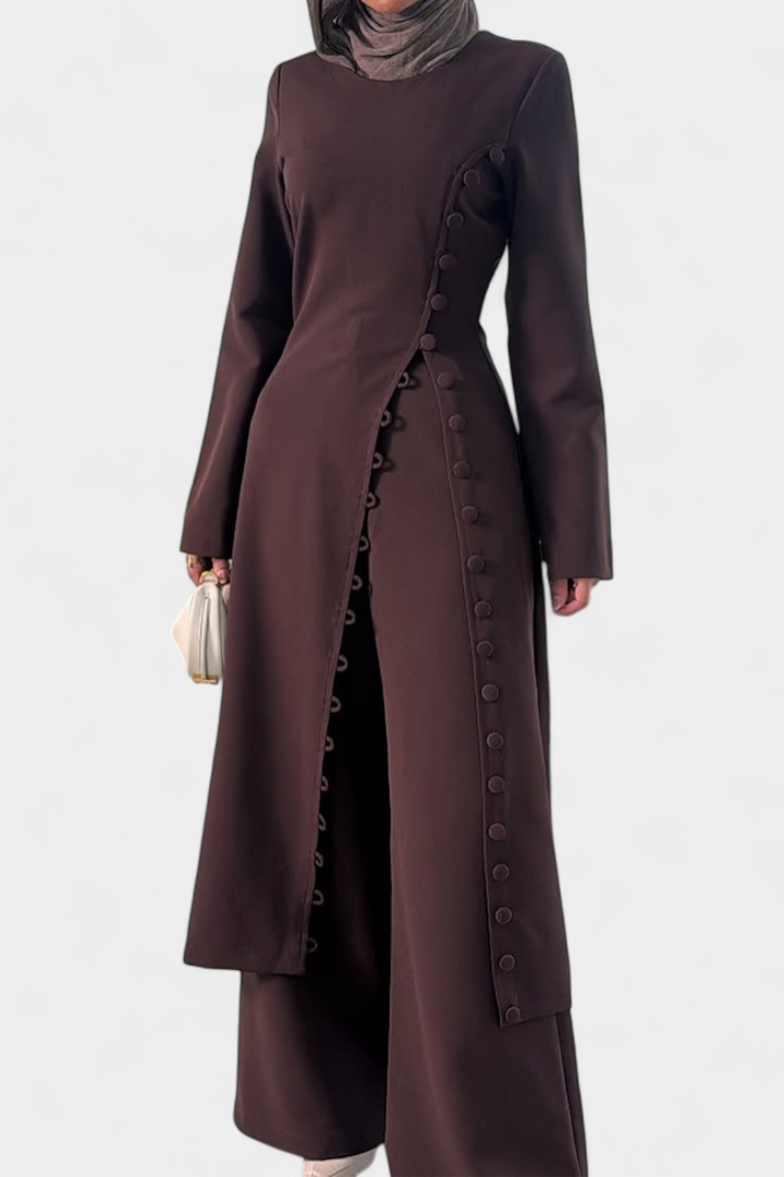 Melissa Ensemble Décontracté Boutonné en Tissu Léger