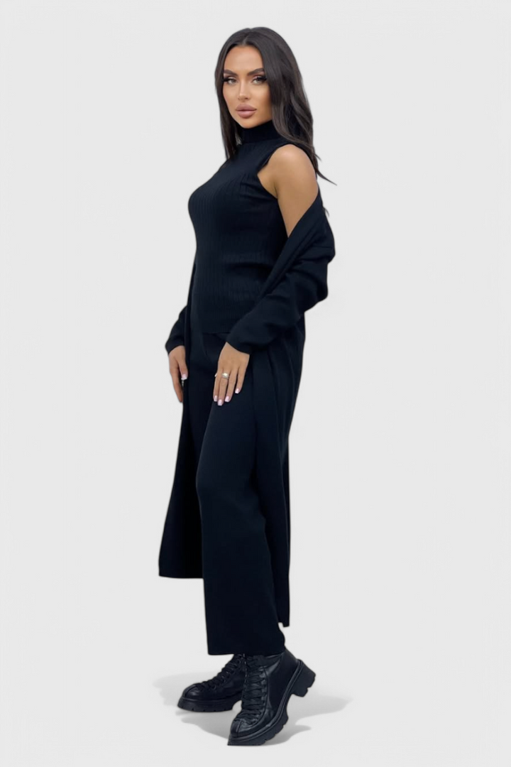 Mahalia Ensemble 3 Pièces en Tricot Doux à Coupe Élégante