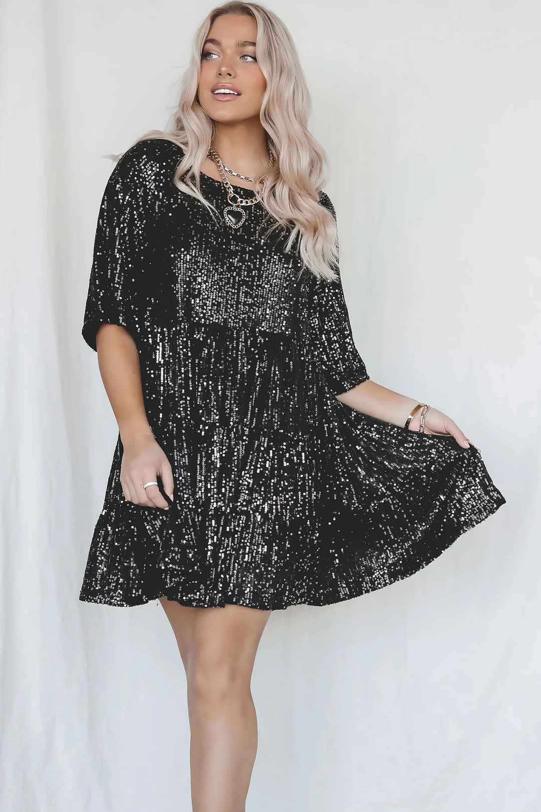 Lilia™ | Robe de fête élégante et fluide avec paillettes