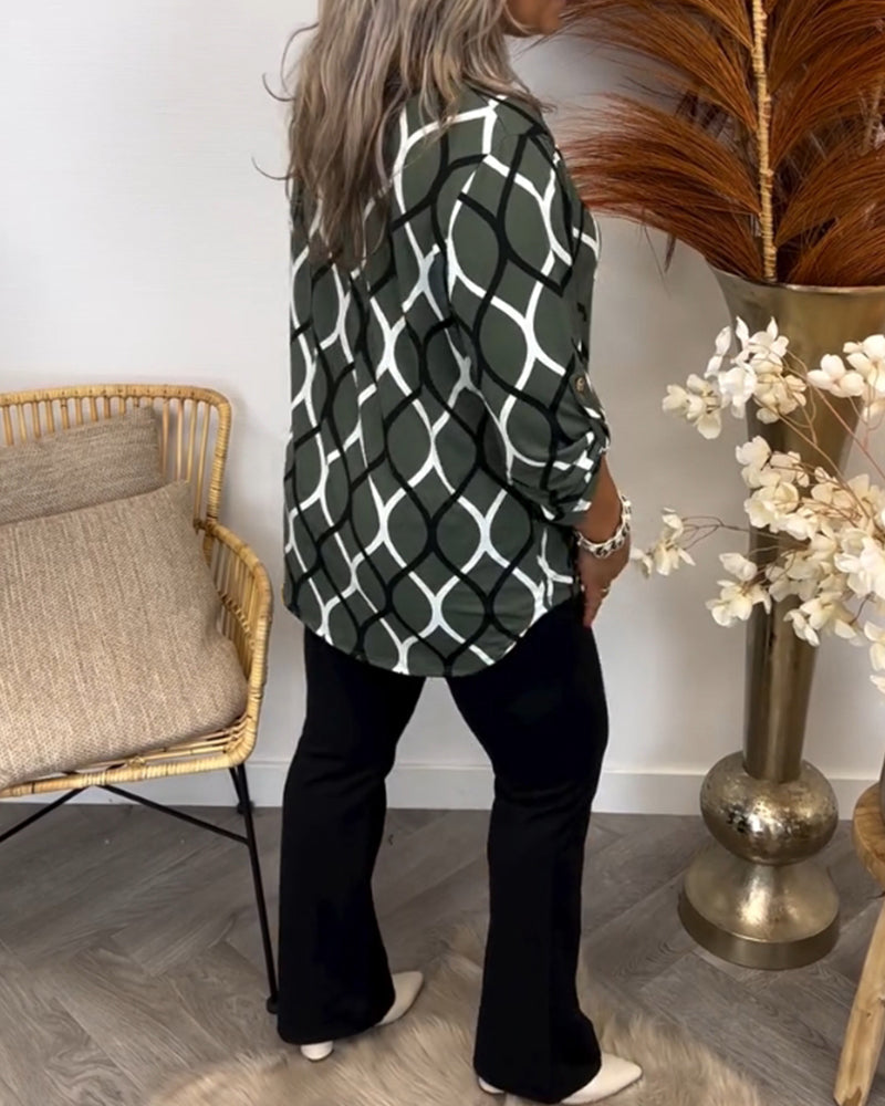 Margaux™ | Blouse Décontractée avec Motif Chic