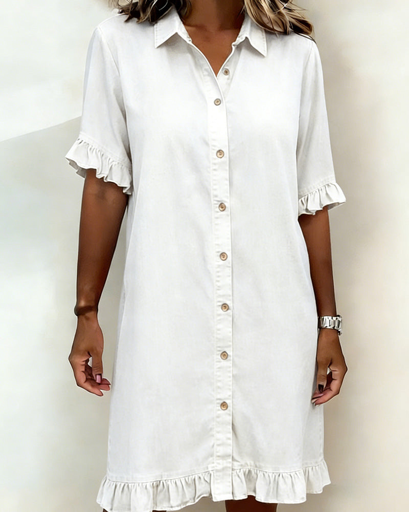 Maria | Robe en Denim Confortable avec Plis Flatteurs