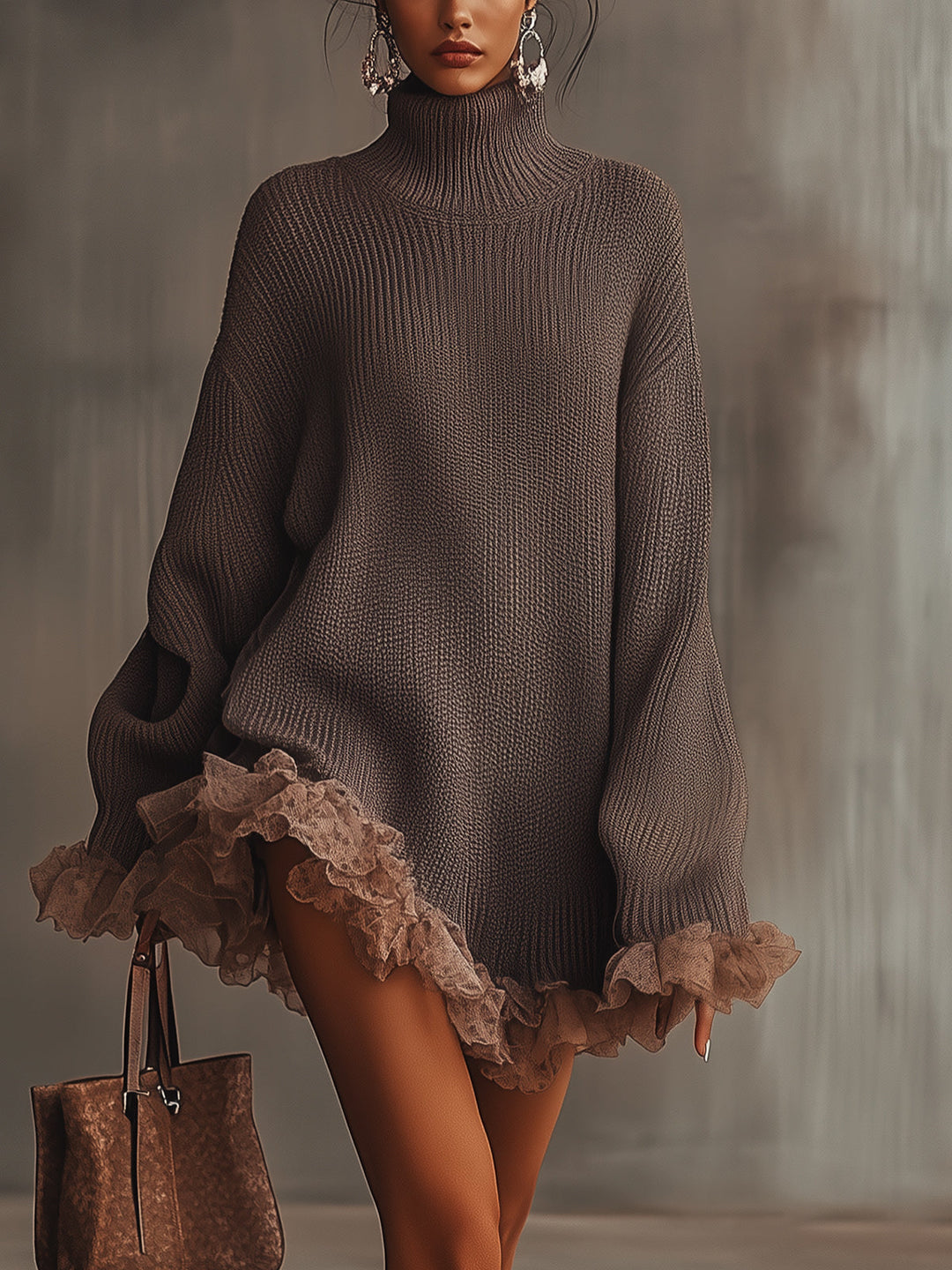Bryn™ | Robe Pull Oversize À Volants