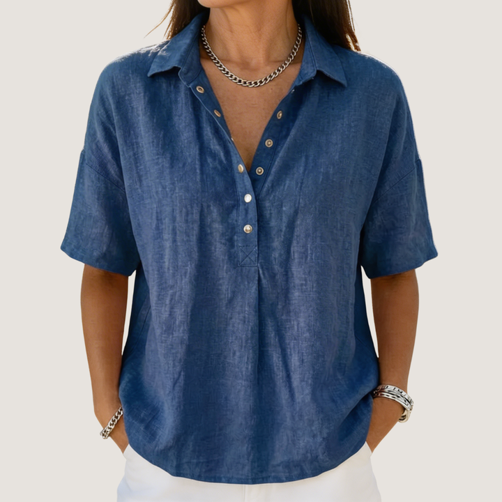 Hélène | Blouse Fluide à Col