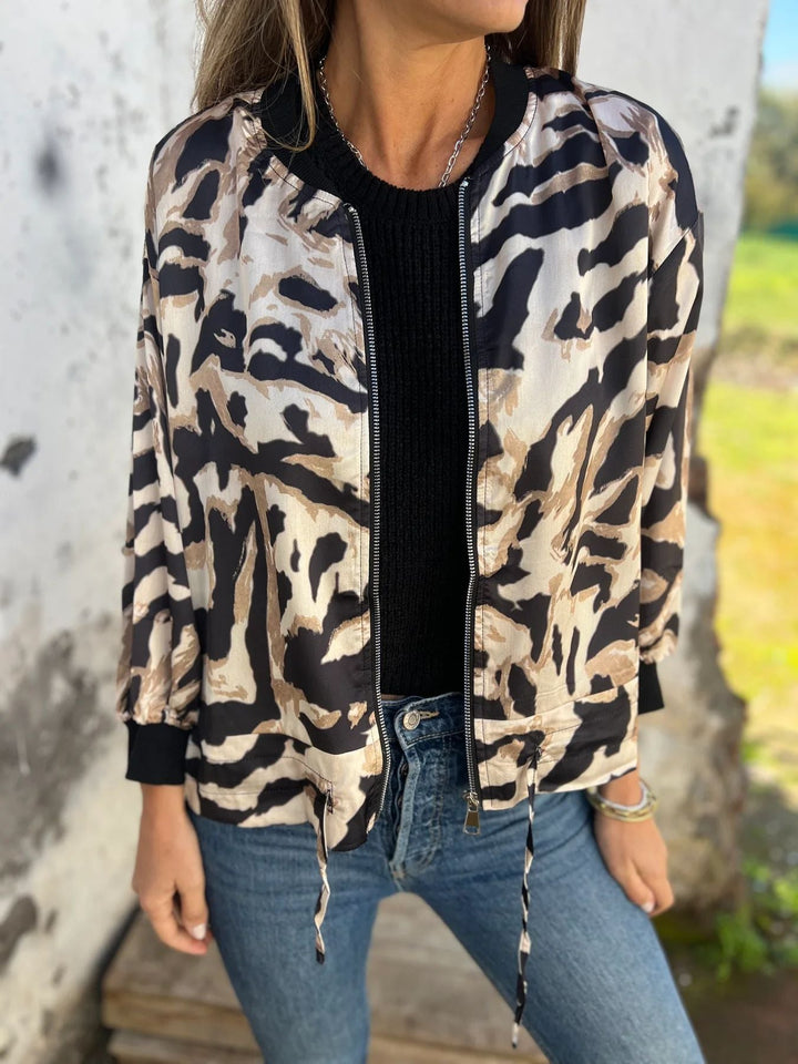 Réva | Bomber tendance à imprimé zèbre