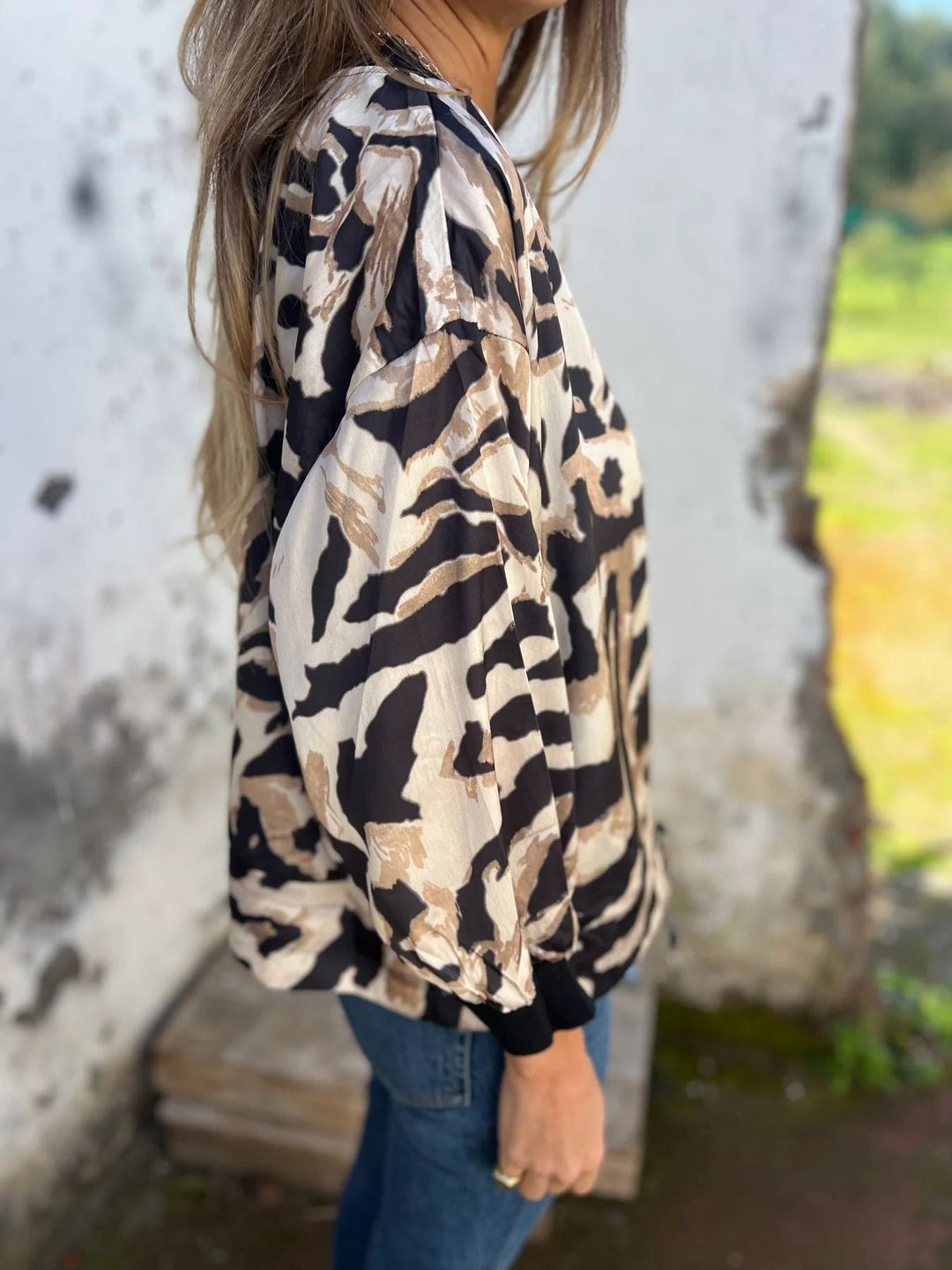 Réva | Bomber tendance à imprimé zèbre