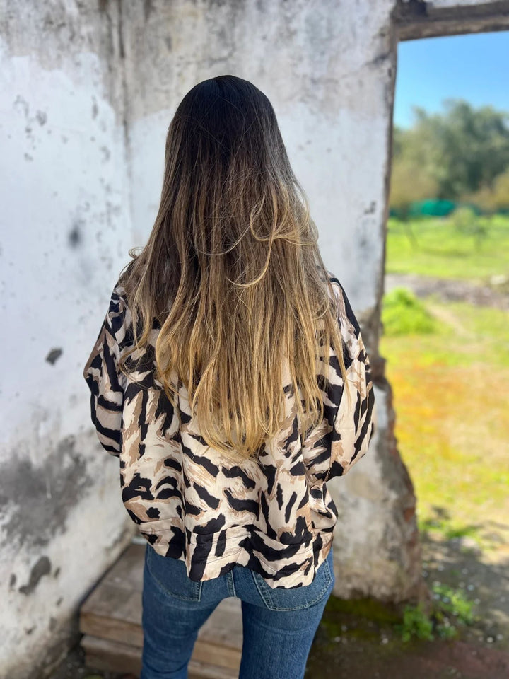 Réva | Bomber tendance à imprimé zèbre