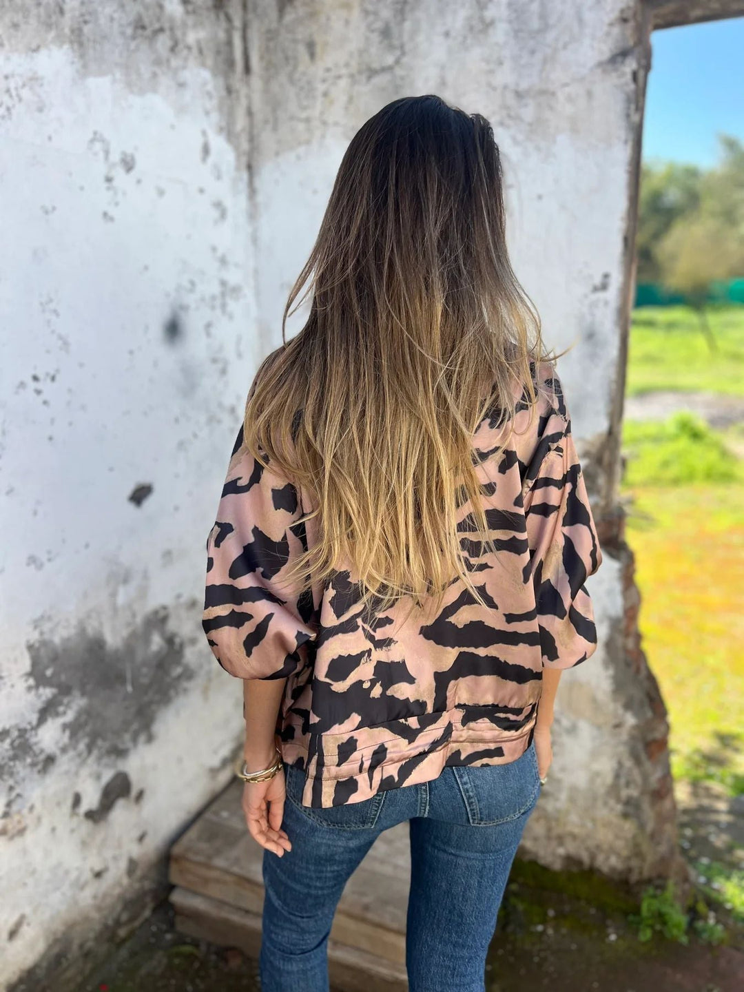 Réva | Bomber tendance à imprimé zèbre