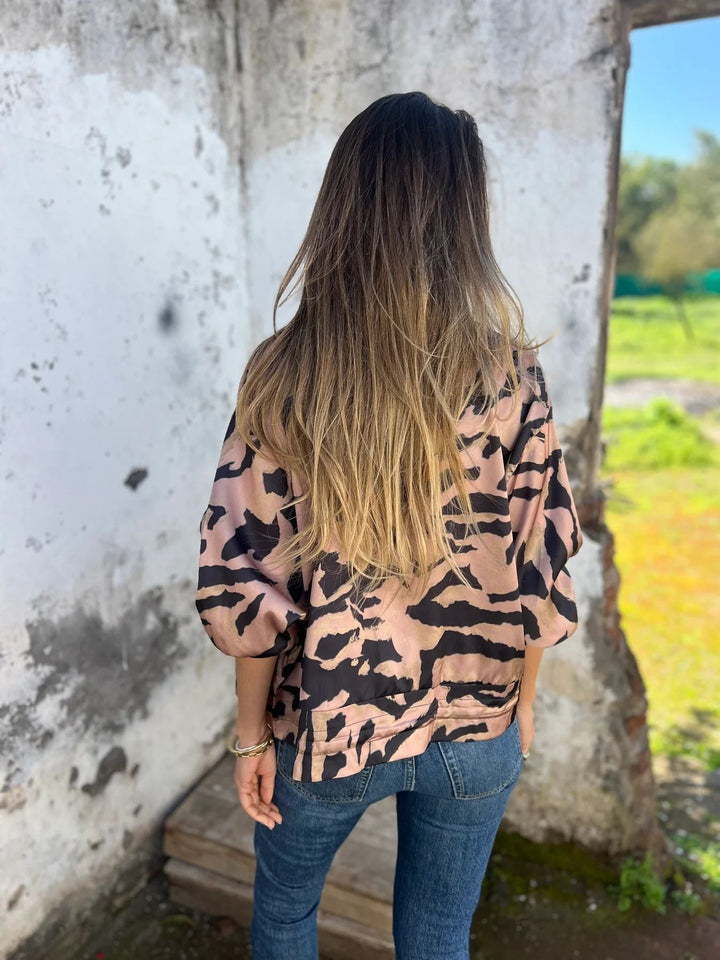 Réva | Bomber tendance à imprimé zèbre