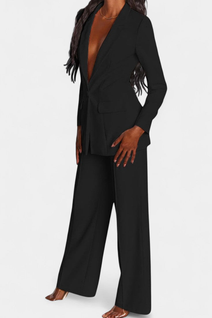 Marnie Ensemble Blazer Structuré et Pantalon Taille Haute