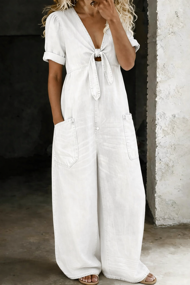 Maya | Combinaison Style Denim à Col V