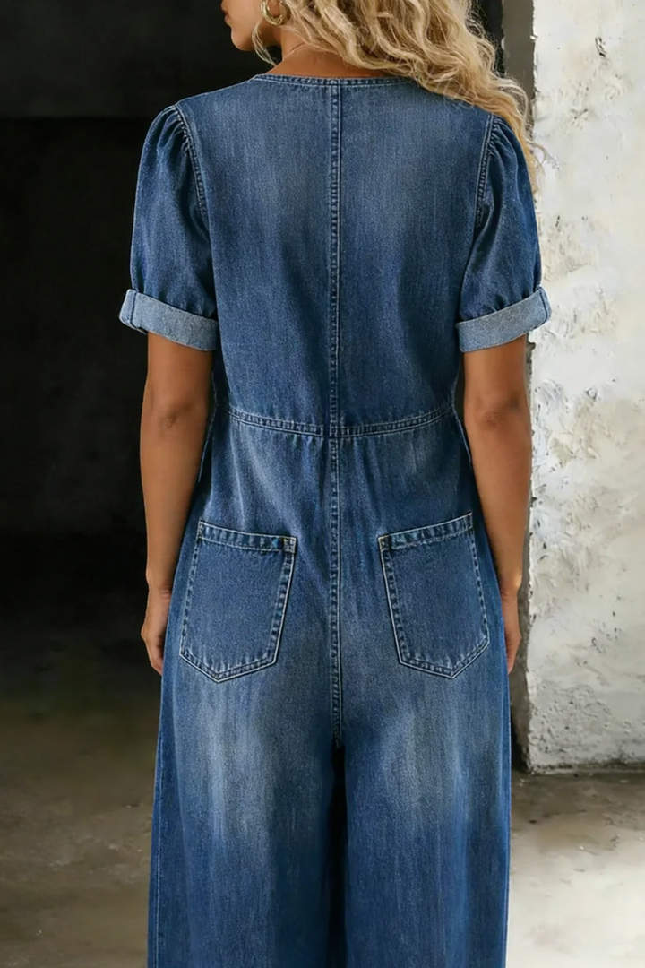 Maya | Combinaison Style Denim à Col V