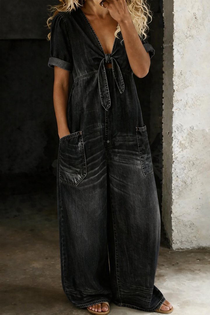 Maya | Combinaison Style Denim à Col V
