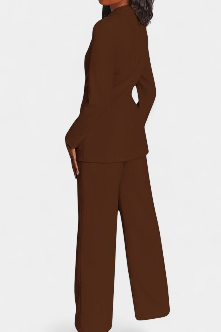 Marnie Ensemble Blazer Structuré et Pantalon Taille Haute