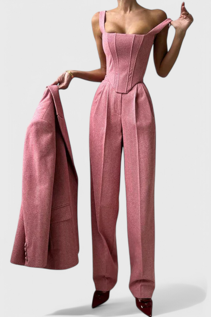 Evena Ensemble Tailleur 3 Pièces avec Corset Structuré