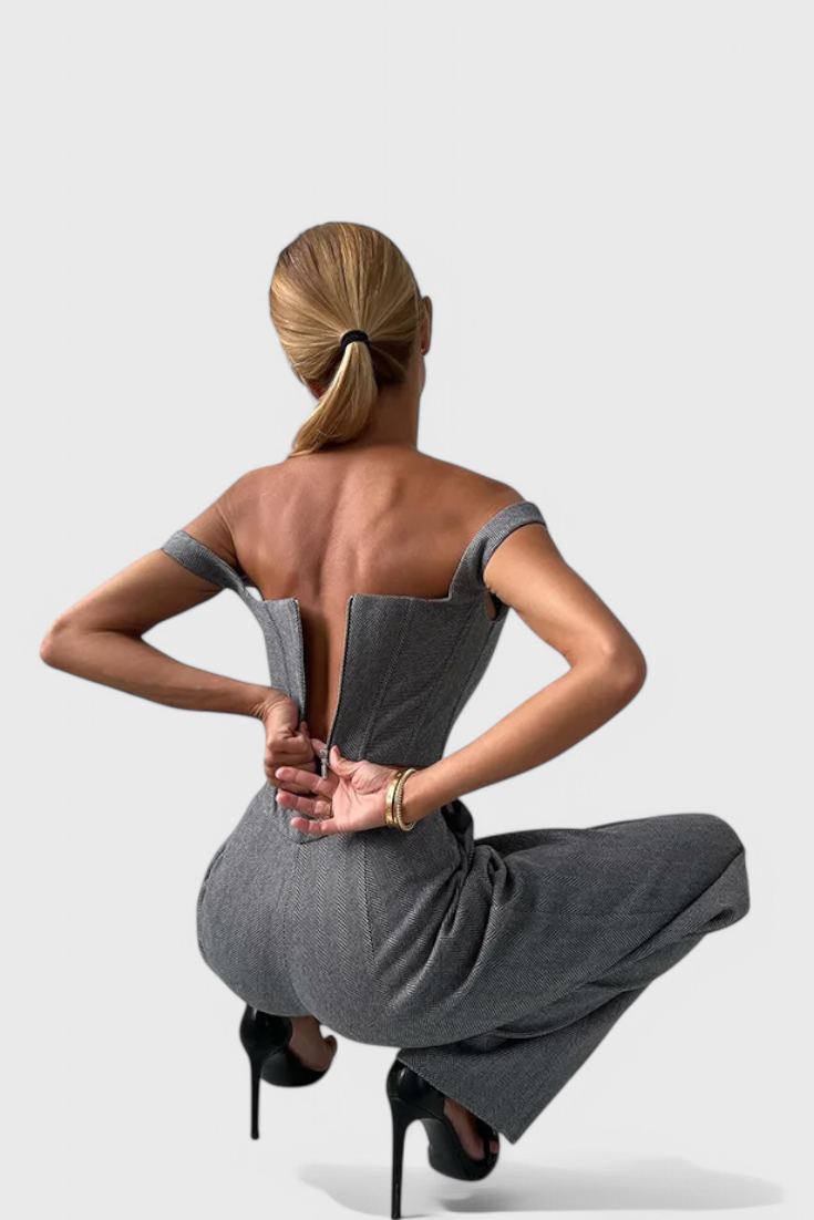 Evena Ensemble Tailleur 3 Pièces avec Corset Structuré