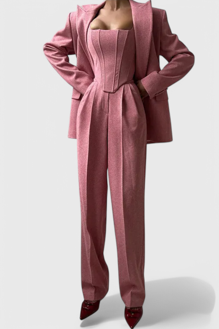 Evena Ensemble Tailleur 3 Pièces avec Corset Structuré