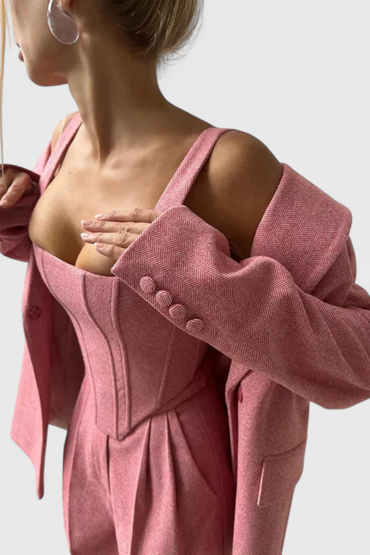 Evena Ensemble Tailleur 3 Pièces avec Corset Structuré