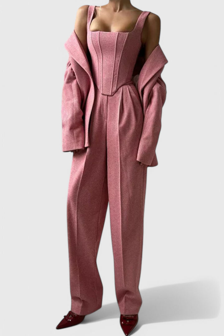 Evena Ensemble Tailleur 3 Pièces avec Corset Structuré