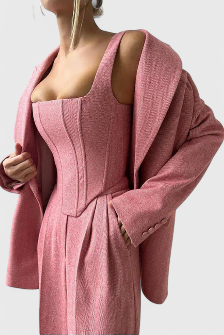 Evena Ensemble Tailleur 3 Pièces avec Corset Structuré