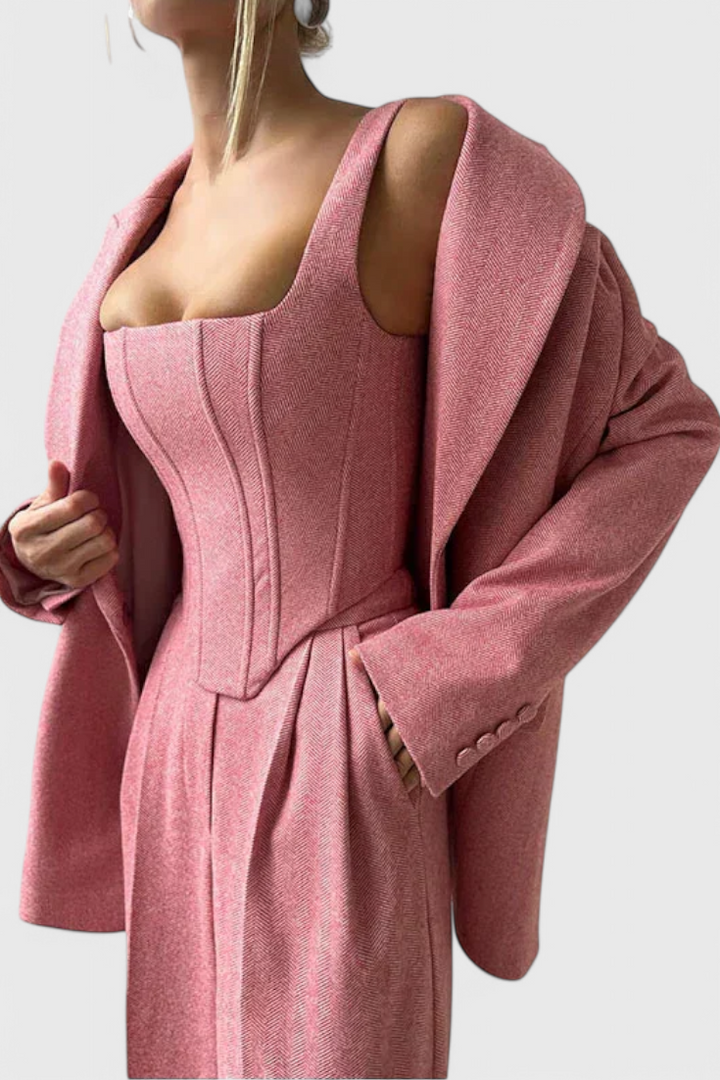 Evena Ensemble Tailleur 3 Pièces avec Corset Structuré