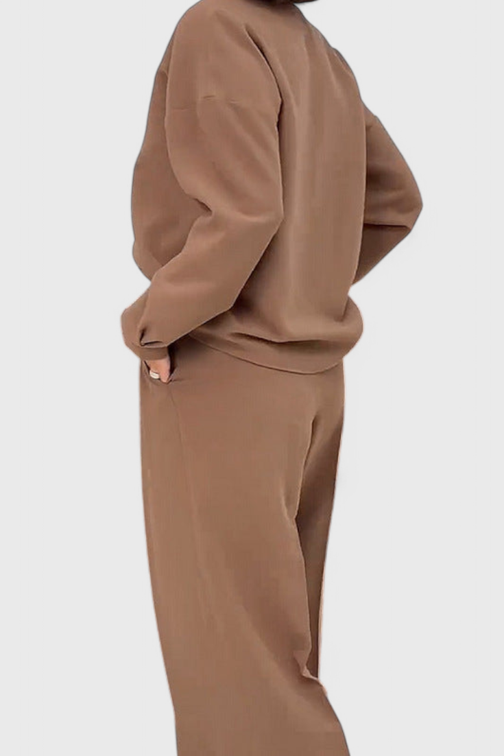 Elaya Ensemble Décontracté à Manches Longues et Pantalon Large