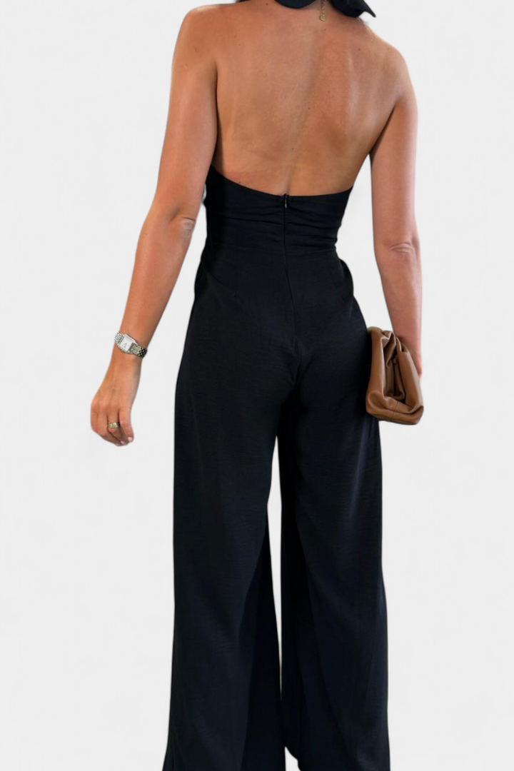 Jessica Combinaison Halter Dos Nu à Jambes Larges