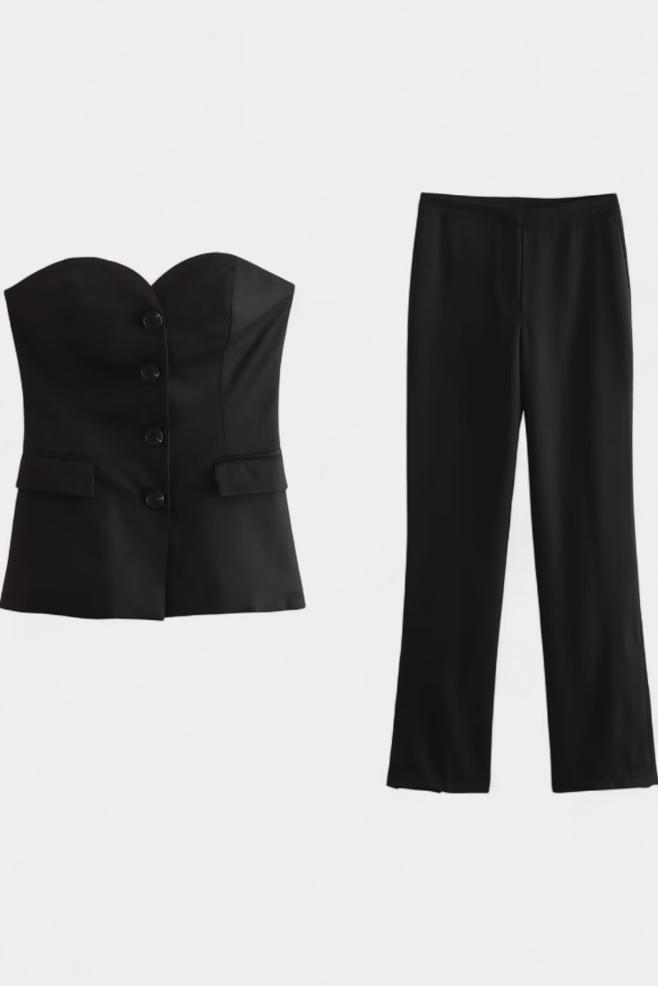 Paesha Ensemble Minimaliste Sans Manches à Pantalon Large