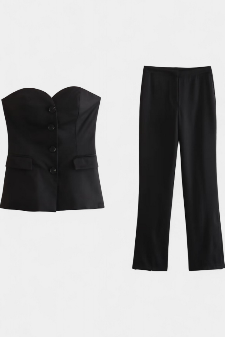Paesha Ensemble Minimaliste Sans Manches à Pantalon Large