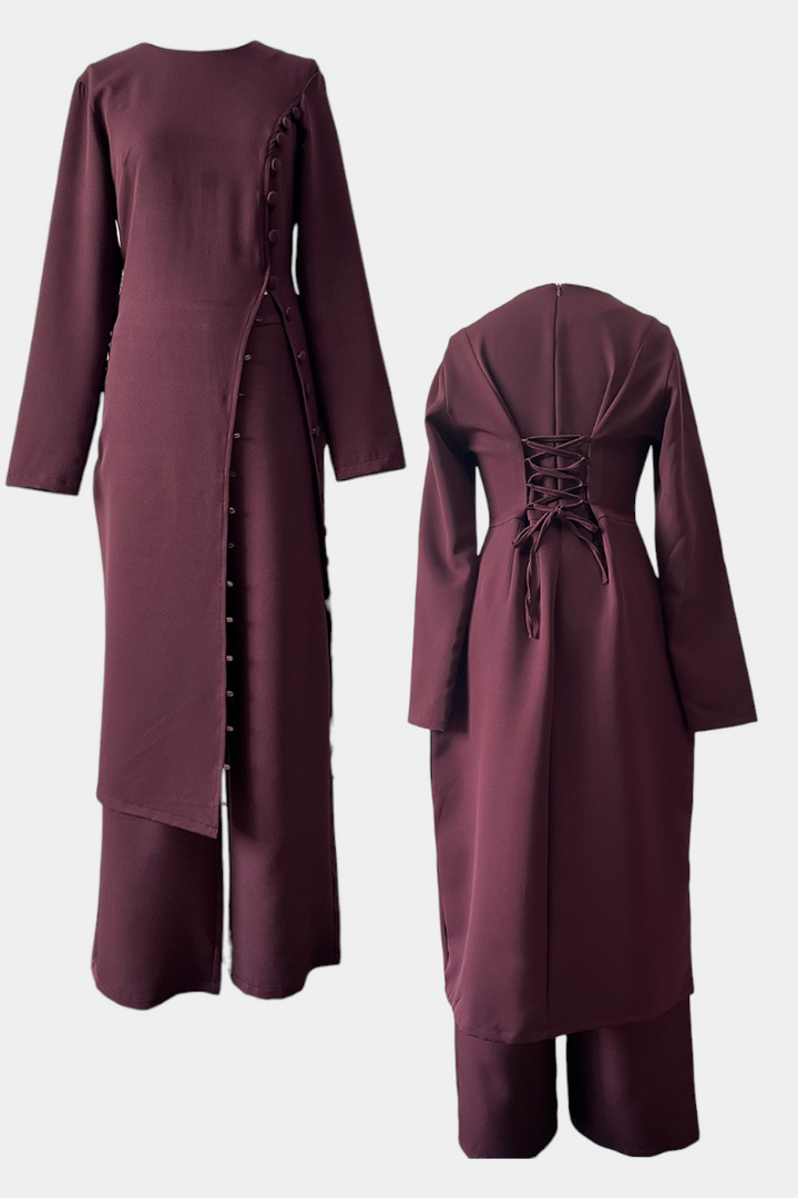 Melissa Ensemble Décontracté Boutonné en Tissu Léger