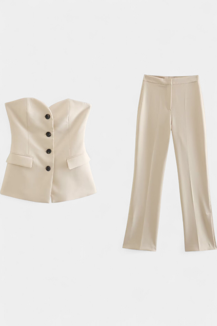 Paesha Ensemble Minimaliste Sans Manches à Pantalon Large