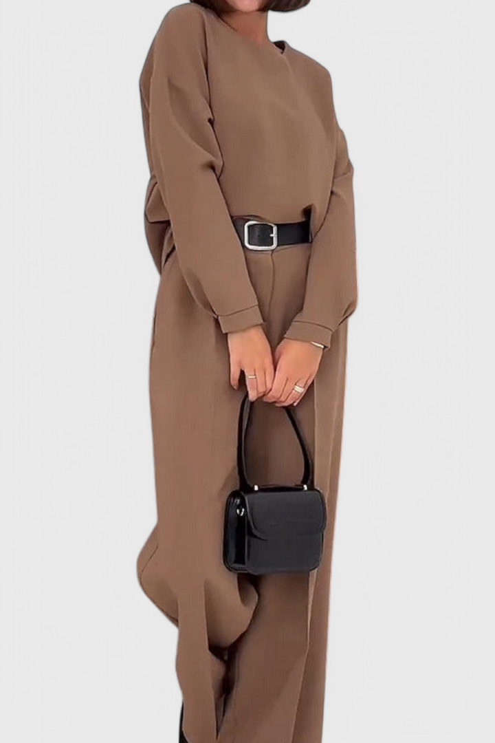 Elaya Ensemble Décontracté à Manches Longues et Pantalon Large