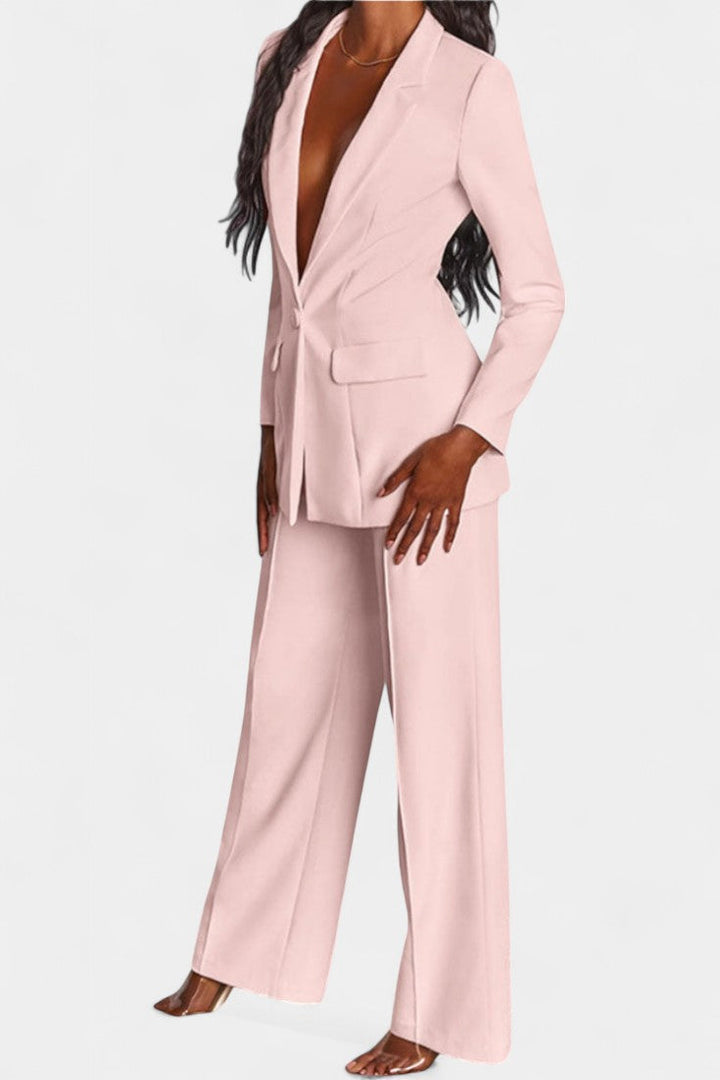 Marnie Ensemble Blazer Structuré et Pantalon Taille Haute