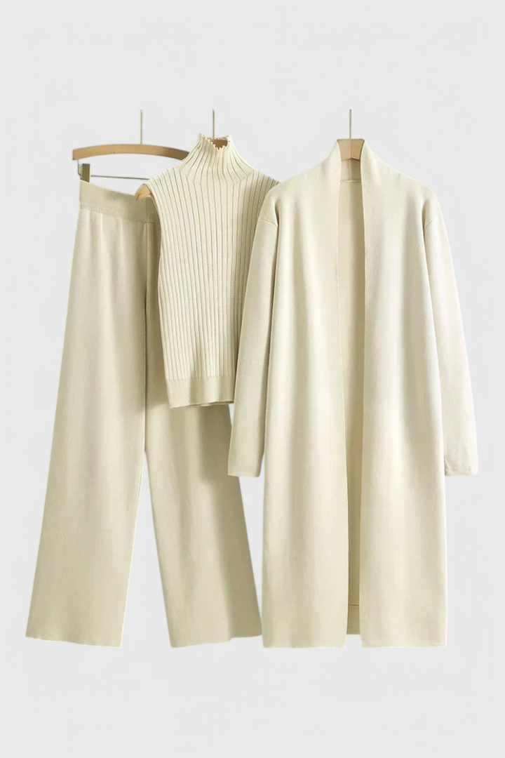 Mahalia Ensemble 3 Pièces en Tricot Doux à Coupe Élégante