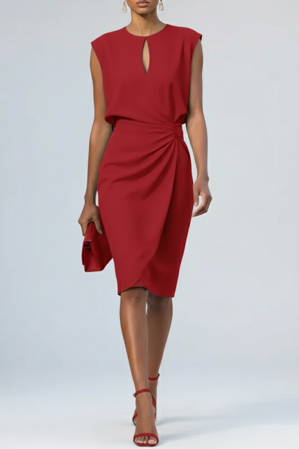 Camille | Robe Midi Élégante à Col Keyhole