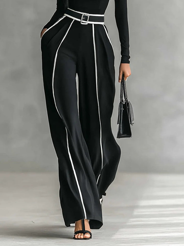 Emma ║ Ensemble élégant de deux pièces avec col montant et pantalon large