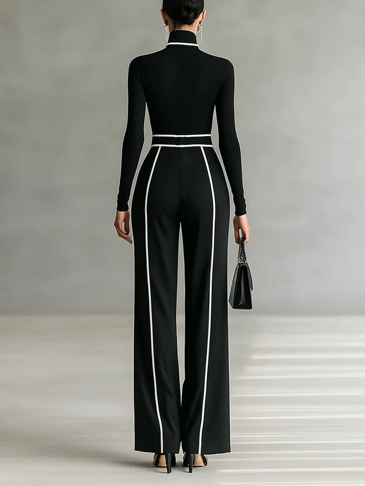 Emma ║ Ensemble élégant de deux pièces avec col montant et pantalon large